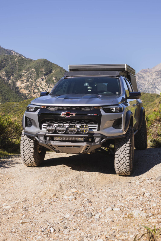 Chevrolet Colorado ZR2 Front Bumper - DV8 Offroad - Tube with Skid Plates - Micro-Texture Black with Gray Accents - `23-`26